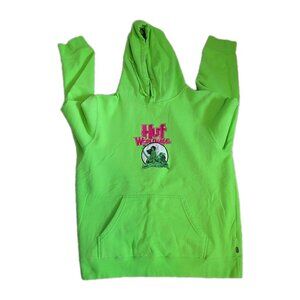 HUF Worldwide x Frank Frazetta Pullover Hoodie XL Lime Green Skater Fantasy punk